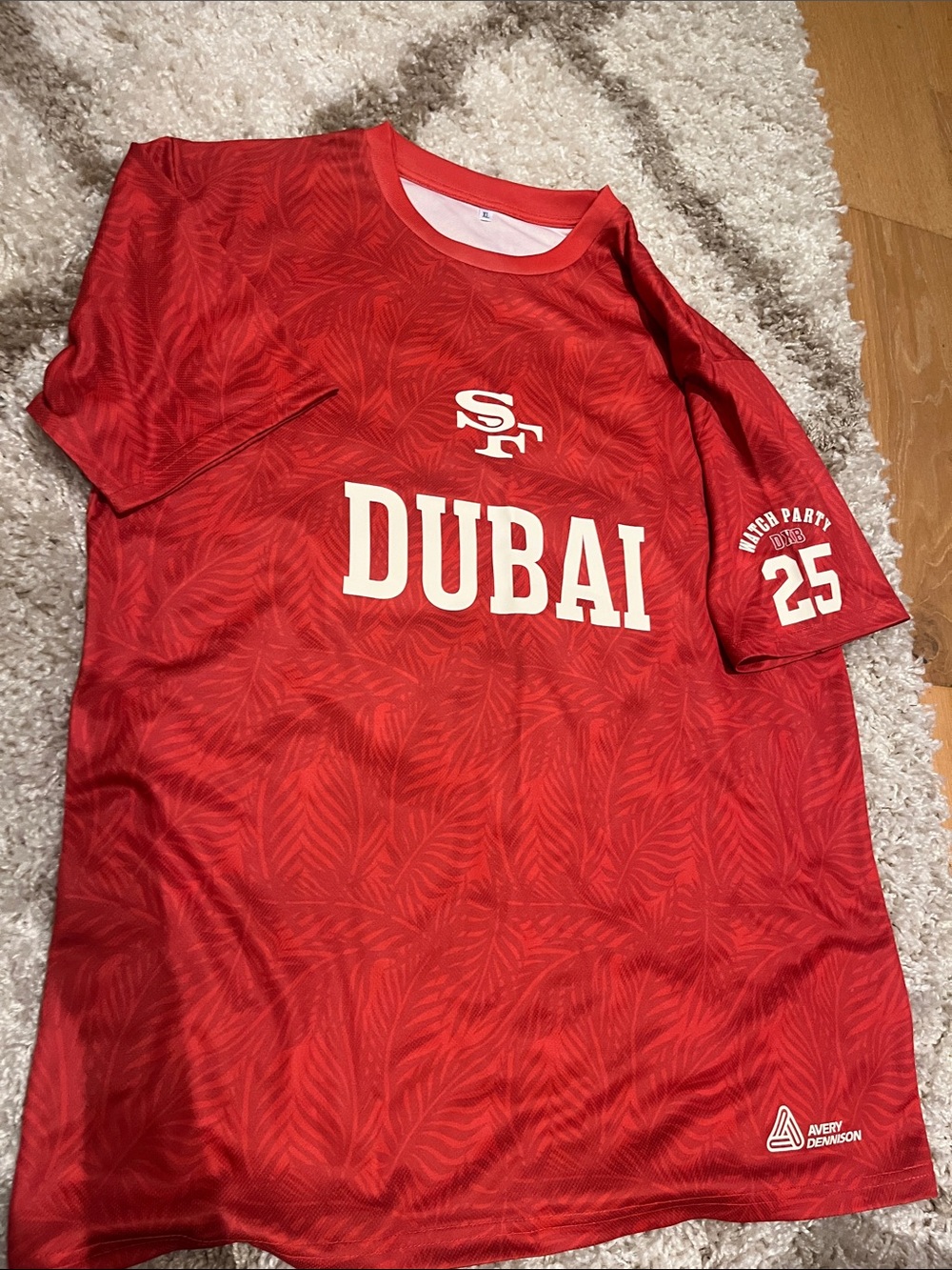 San Francisco 49ers Dubai Red Men's Sports Jersey Tee